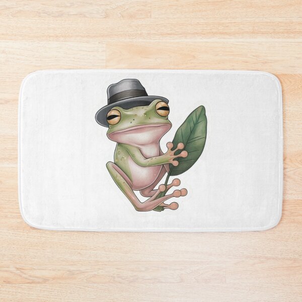 Item preview,  Funny Green TreeFrog With Hat On Leaf designed and sold by Tomci0.