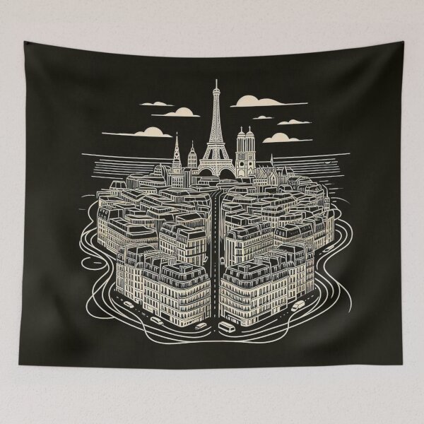 Item preview, Paris City Vector Art – Stylish AI Design of Urban Atmosphere for Travel Lovers, Fashion, Decor & Accessories designed and sold by knalpot-design.