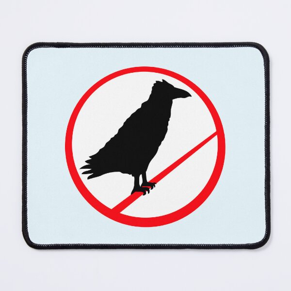 Item preview, Raven sit forbidden pole rope sign notice symbol designed and sold by shirt-o-mat.