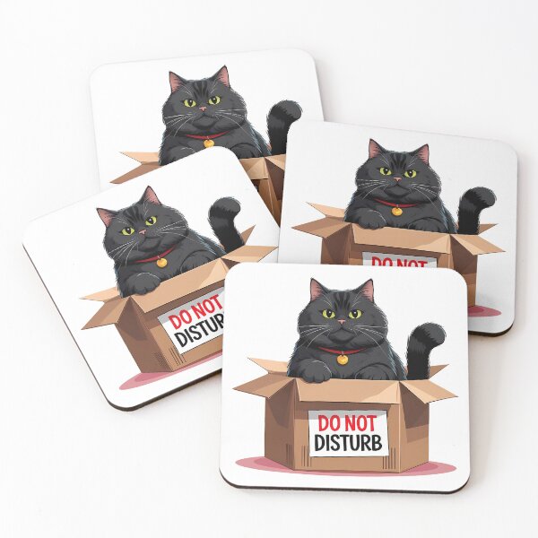 Item preview, Cute Cubby Cat in a box - Do Not Disturb designed and sold by EnigmaVoid.