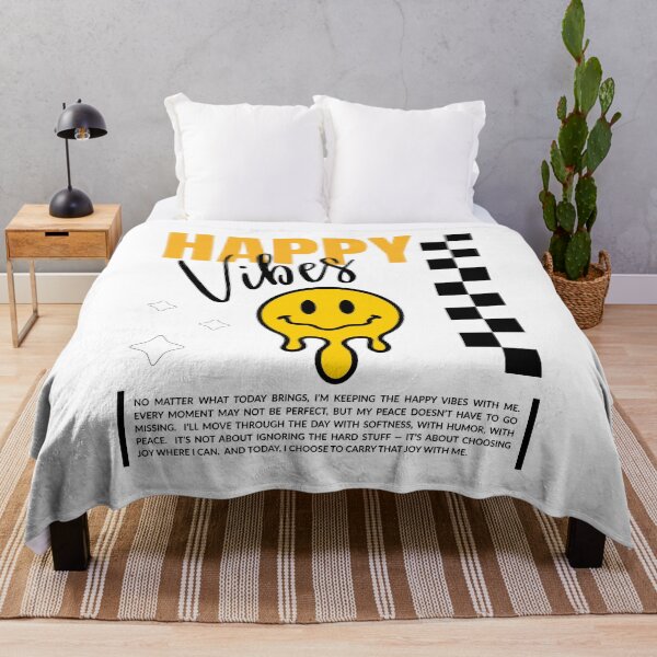 Item preview, Happy Vibes – Drippy Smiley Face Graphic with Positive Affirmation designed and sold by digifaxdesign.