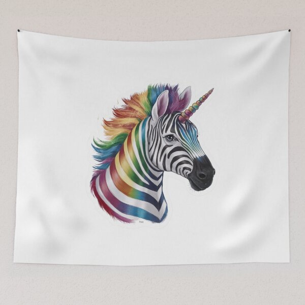 Item preview, RAINBOW  ZEBRA UNICORN designed and sold by Tomci0.