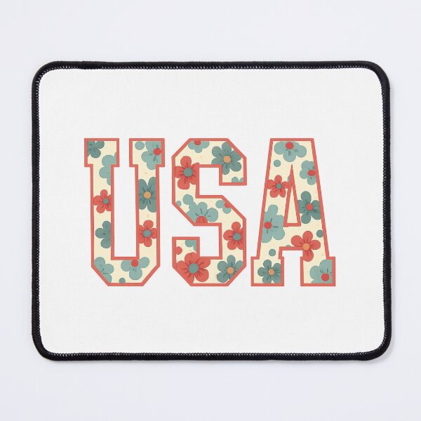 Item preview, USA Floral Letters Retro Patriotic Typography designed and sold by Alex Songs.