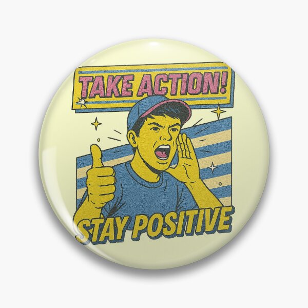 Item preview, Take Action Stay Positive - Retro Shout designed and sold by zzz888.