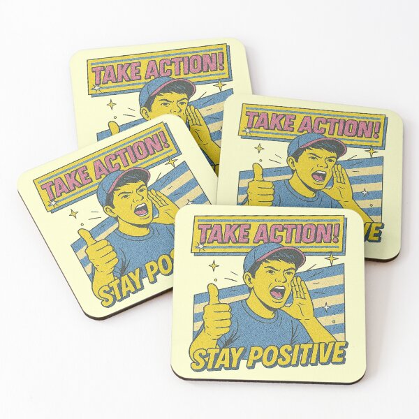 Item preview, Take Action Stay Positive - Retro Shout designed and sold by zzz888.