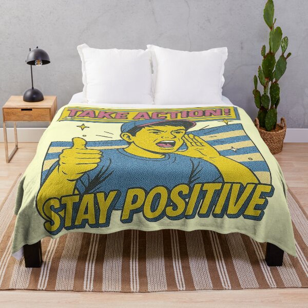 Item preview, Take Action Stay Positive - Retro Shout designed and sold by zzz888.