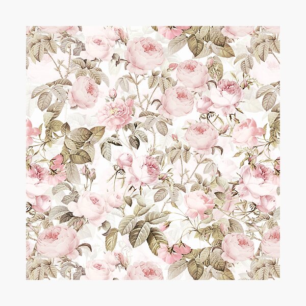 Item preview, Sepia Old Vintage Roses Botanical Garden on Pink Pattern NightGarden  designed and sold by UtArt.
