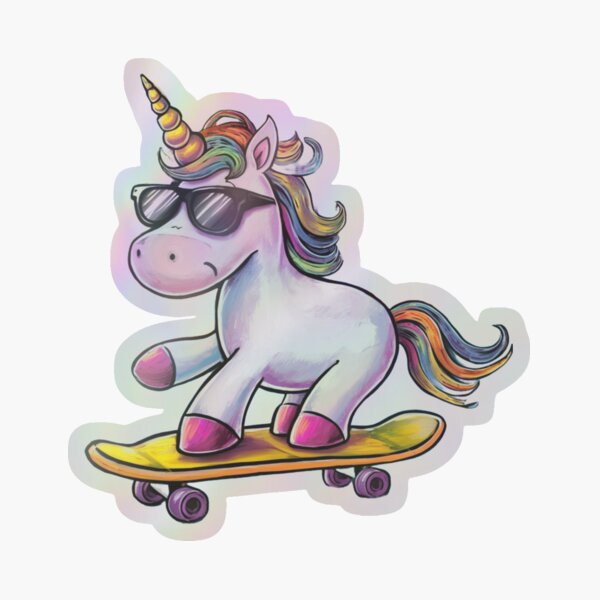 Item preview, COOL FUNNY UNICORN SKATEBOARD designed and sold by Tomci0.