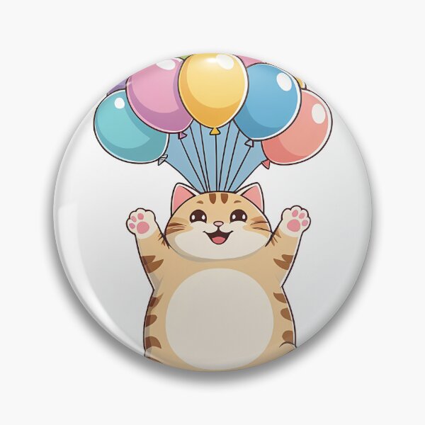 Item preview, Cubby Cat floating with balloons designed and sold by EnigmaVoid.