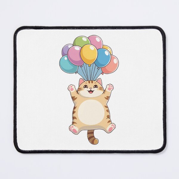 Item preview, Cubby Cat floating with balloons designed and sold by EnigmaVoid.