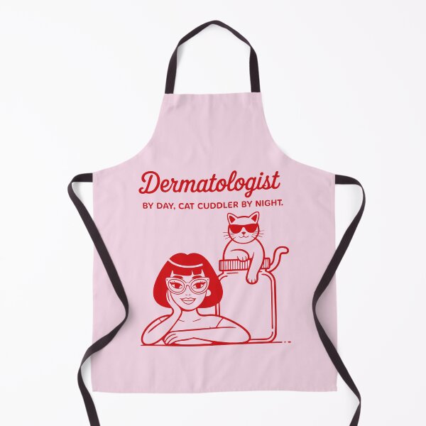 Item preview, Dermatologist by Day, Cat Cuddler by Night – Minimal Red Line Art Design designed and sold by GosiaArtGarden.