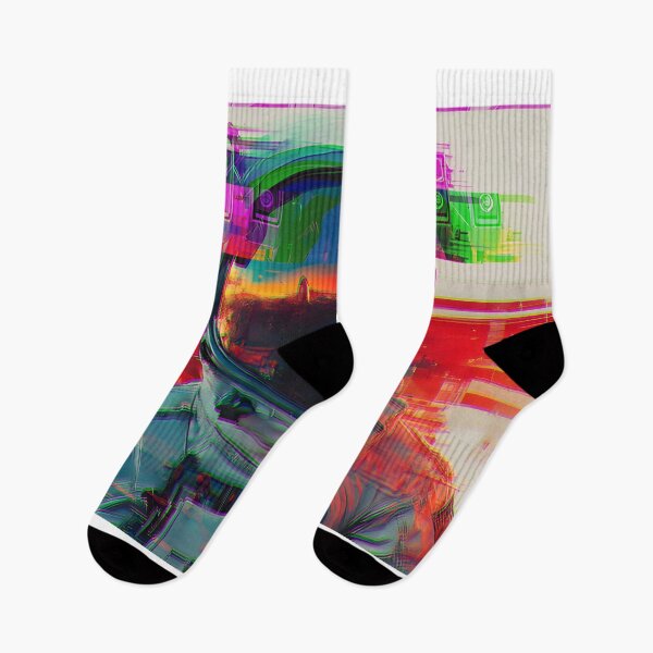 Item preview, Glitch Art Astronaut – Neon Space Explorer designed and sold by GL!TCH LAB.