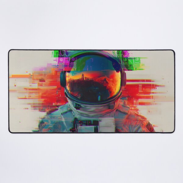 Item preview, Glitch Art Astronaut – Neon Space Explorer designed and sold by GL!TCH LAB.