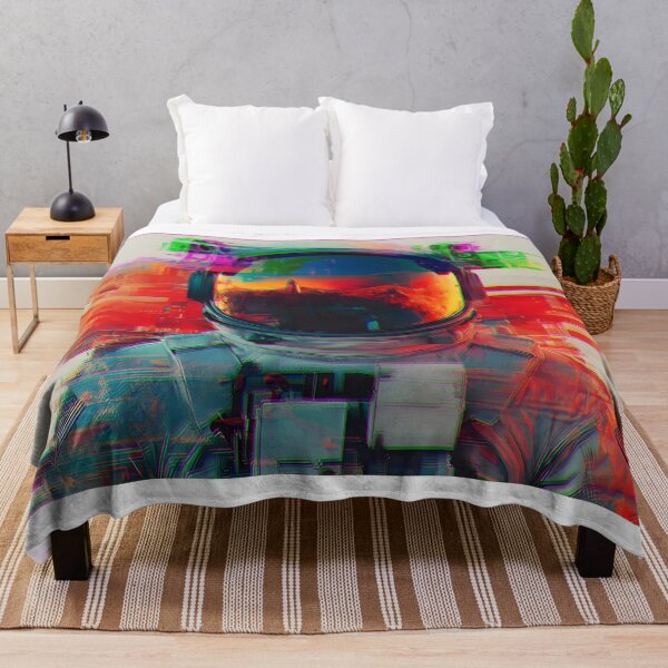 Item preview, Glitch Art Astronaut – Neon Space Explorer designed and sold by GL!TCH LAB.