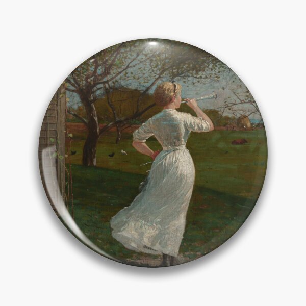 Item preview, The Dinner Horn (Blowing the Horn at Seaside) by Winslow Homer . National Gallery of Art . Art museum gifts, artsy journal, art stickers, art mugs and art tote bags designed and sold by WeareSublime.
