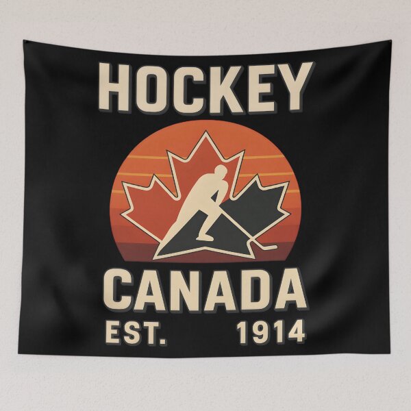 Item preview, Hockey Canada EST. 1914 – Retro White on Black Heritage T-Shirt designed and sold by WAUZ.