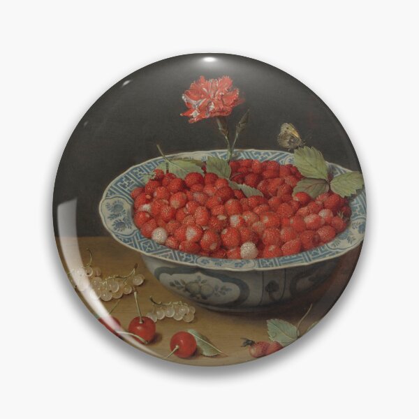 Item preview, Wild Strawberries and a Carnation in a Wan-Li Bowl, c. 1620 Artist: Jacob van Hulsdonck . National Gallery of Art . Art museum gifts, artsy journal, art stickers, art mugs and art tote bags designed and sold by WeareSublime.