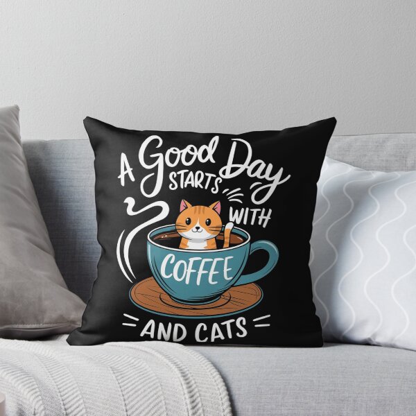 Item preview, A good day starts with coffee and cats designed and sold by ZAIKY DREAMS.