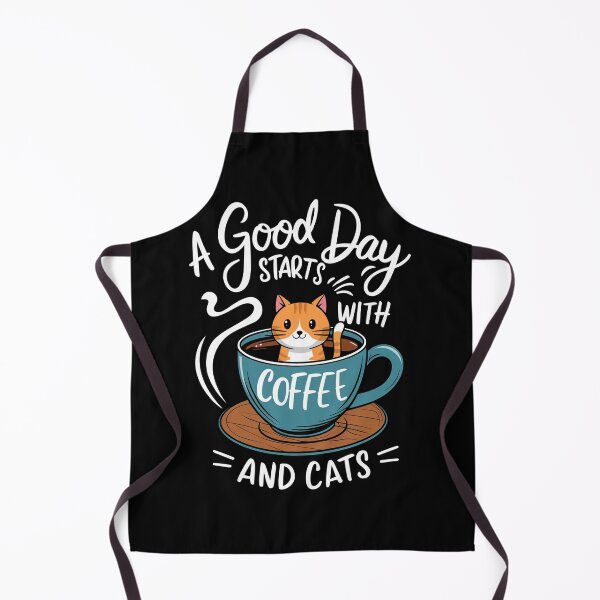 Item preview, A good day starts with coffee and cats designed and sold by ZAIKY DREAMS.