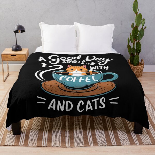 Item preview, A good day starts with coffee and cats designed and sold by ZAIKY DREAMS.