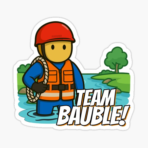 Vista previa del artículo con la obra «Personalizado: ¡Equipo Bauble!», diseñado y vendido por Flashover.
