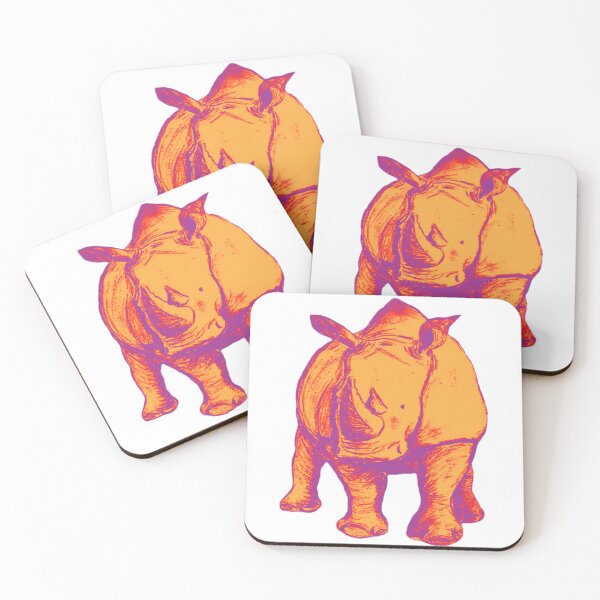 Artikelvorschau, Nashorn (Orange-Lila) entworfen und verkauft von My Little Art Bubble.