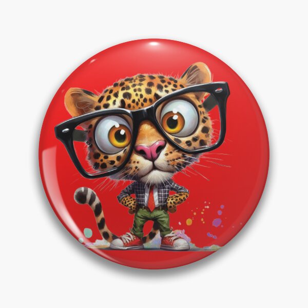 Item preview, Leopard Wearing Big Black Frame Glasses Cute Big Cat designed and sold by scooterbaby.