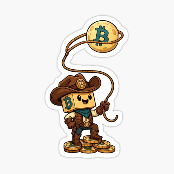 To The Moon - Blockchain Bob and the Bitcoin Moon Sticker