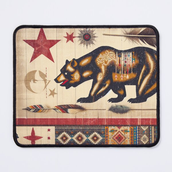 Item preview, Native American boho California flag designed and sold by Thehobbiehouse.