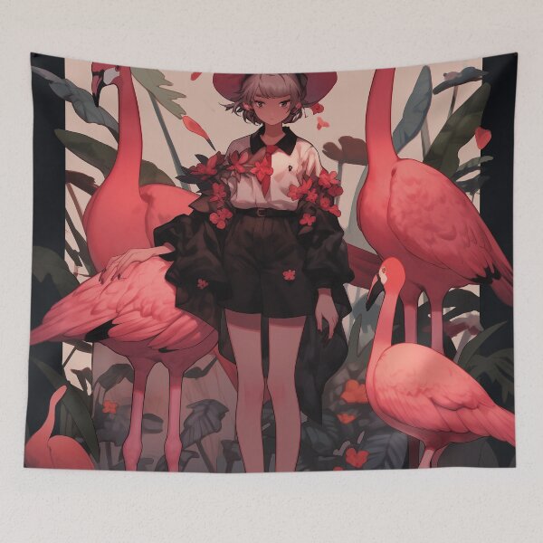 Item preview, Flamingo Shroom Dark Safari designed and sold by SporeandCanvas.
