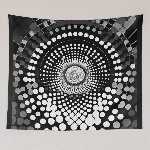 Item preview, Monochrome Mind Maze – Abstract Illusion in Dots and Squares - dePace' designed and sold by mrpropcake.
