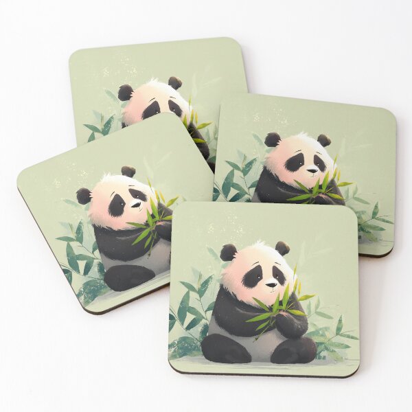 Item preview, Cartoon panda eating bamboo designed and sold by valerko26.
