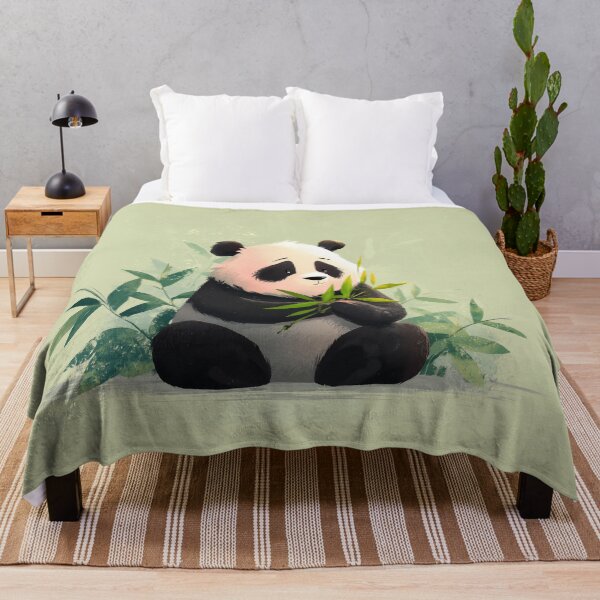 Item preview, Cartoon panda eating bamboo designed and sold by valerko26.