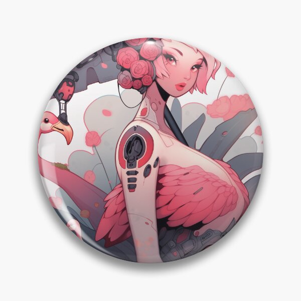 Item preview, Flamingo Shroom Mech Muse designed and sold by SporeandCanvas.