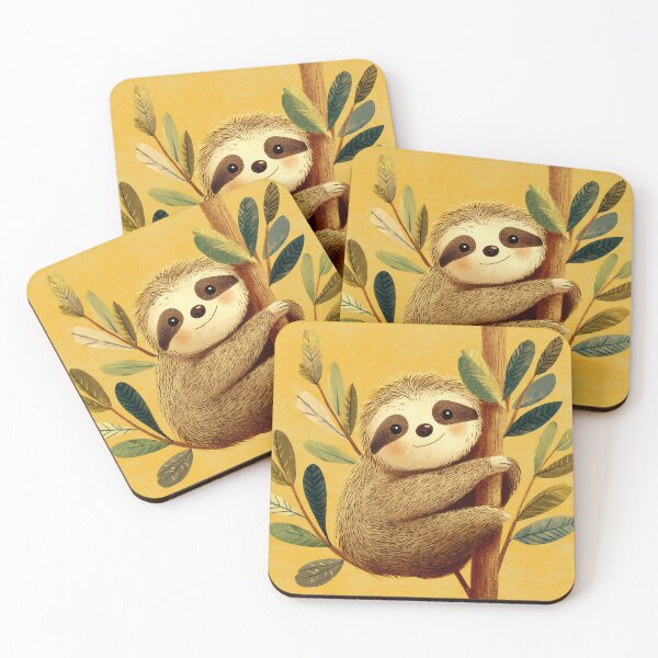 Item preview, Adorable baby sloth hanging from a branch designed and sold by valerko26.