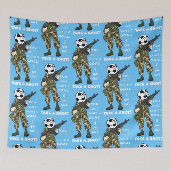 Item preview, Soccer football take a shot quote sky blue designed and sold by LiamFitzpatrick.