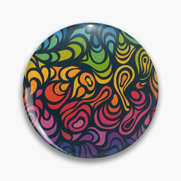Item preview, Multicoloured Abstract Swirls and Curls - Rainbow Pattern Print - retro funky designed and sold by Vision-Tees.