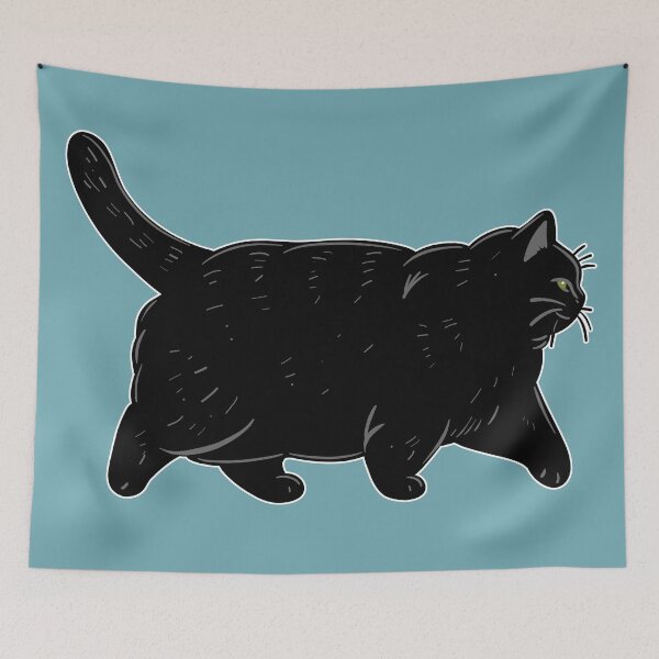 Item preview, Chonky Oh Lawd He Comin Black Cat designed and sold by KilkennyCat Art.