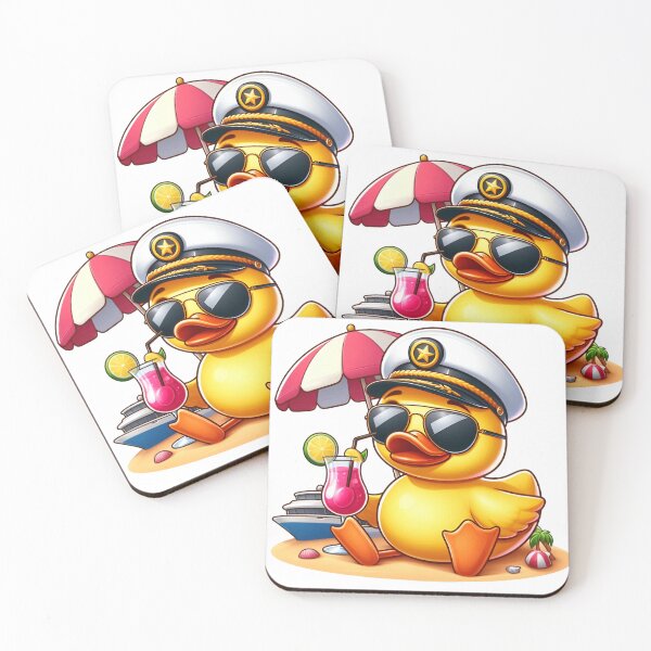 Item preview, Rubber Duck Enjoys Holidays | Sunny Beach Vibes with a Quirky Duck | Adorable Vacation Duck Scene | Summer Fun with Floating Friend | Cheerful Duck Living the Holiday Life designed and sold by PaintedPixels01.