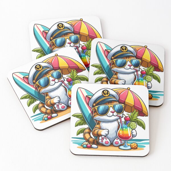Item preview, Kitty Captain Enjoying Summer Holiday | Cool Cat at Sea | Tropical Getaway with a Sailing Kitty | Sun, Sea, and Whiskers Adventure | Nautical Feline Living the Good Life designed and sold by PaintedPixels01.