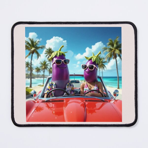 Item preview, TWO EGGPLANTS RIDING A CAR  designed and sold by Catalina Kate.