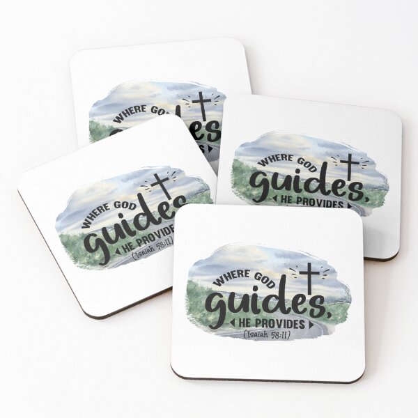 Item preview, Where God Guides, He Provides – Isaiah 58:11 Christian Watercolor Design designed and sold by Christian1iving.