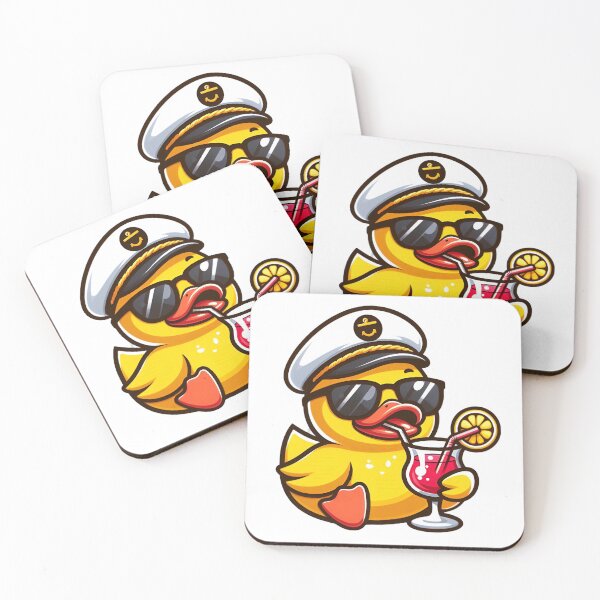 Item preview, Captain Rubber Duck Enjoying Holiday | Quirky Duck on a Tropical Adventure | Nautical Rubber Duck Relaxing in Style | Summer Fun with a Sailing Duck | Captain of the Vacation Seas designed and sold by PaintedPixels01.