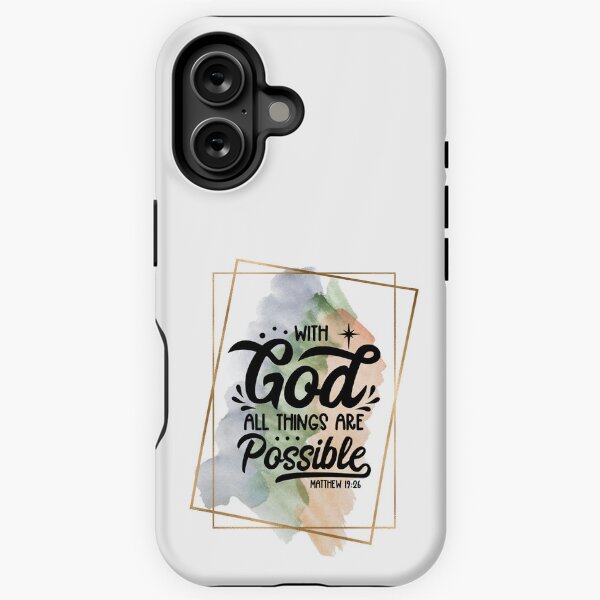 Item preview, With God All Things Are Possible – Watercolor Christian Art (Matthew 19:26) designed and sold by Christian1iving.