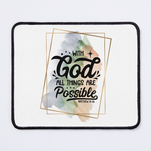 Item preview, With God All Things Are Possible – Watercolor Christian Art (Matthew 19:26) designed and sold by Christian1iving.