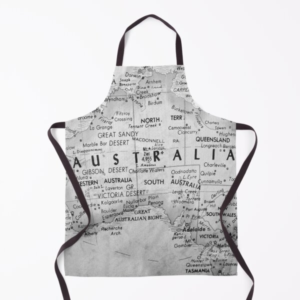 Item preview, Vintage Australian Map Black and White designed and sold by WanderingLife.