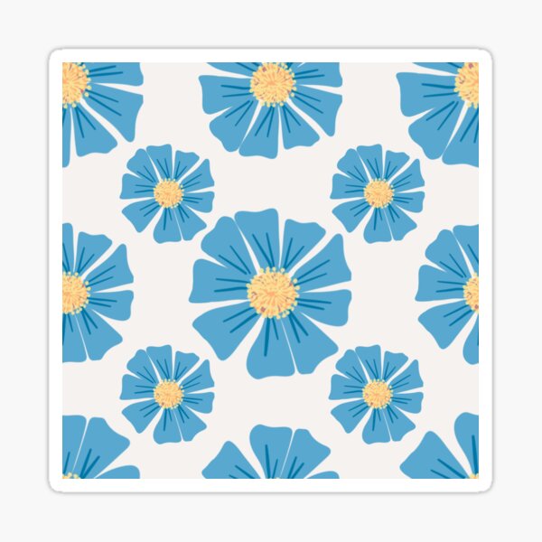 Item preview,  Blue Wildflower Seamless Pattern on White Background designed and sold by Teacup Tiger Designs.