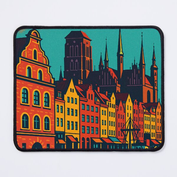 Item preview, Digital Retro Pop Art of Gdańsk | Vibrant Polish Cityscape | Colorful Architecture in Retro Style | Gdańsk Old Town with Pop Art Vibes | Bold Urban Tribute to Baltic Port City designed and sold by PaintedPixels01.