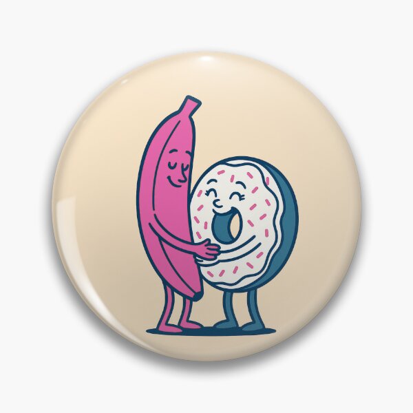 Item preview, Just Chillin' Series: Banana and Donut (Love at First Sight) Version #3A (Pink, Blue and White) designed and sold by lapart.
