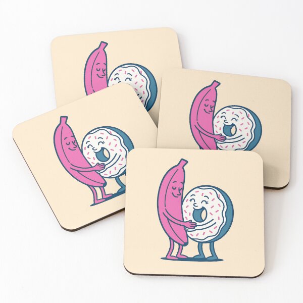 Item preview, Just Chillin' Series: Banana and Donut (Love at First Sight) Version #3A (Pink, Blue and White) designed and sold by lapart.